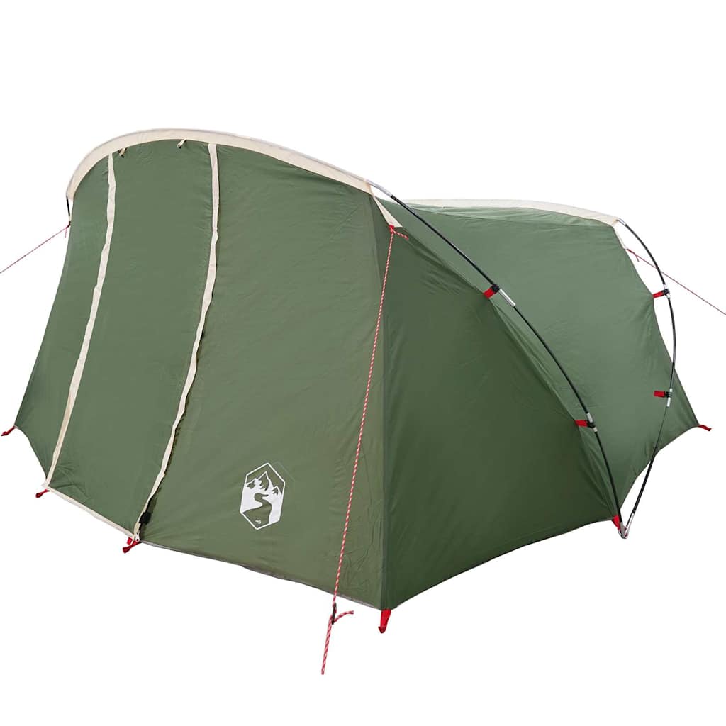 Tunnel Tent 4-Person Green and White 318 x 275 x 140 cm