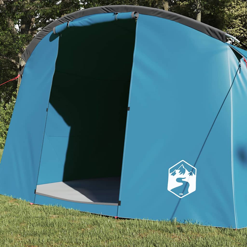 Tunnel Tent 4-Person with Roof Blue and Grey 318 x 275 x 140 cm