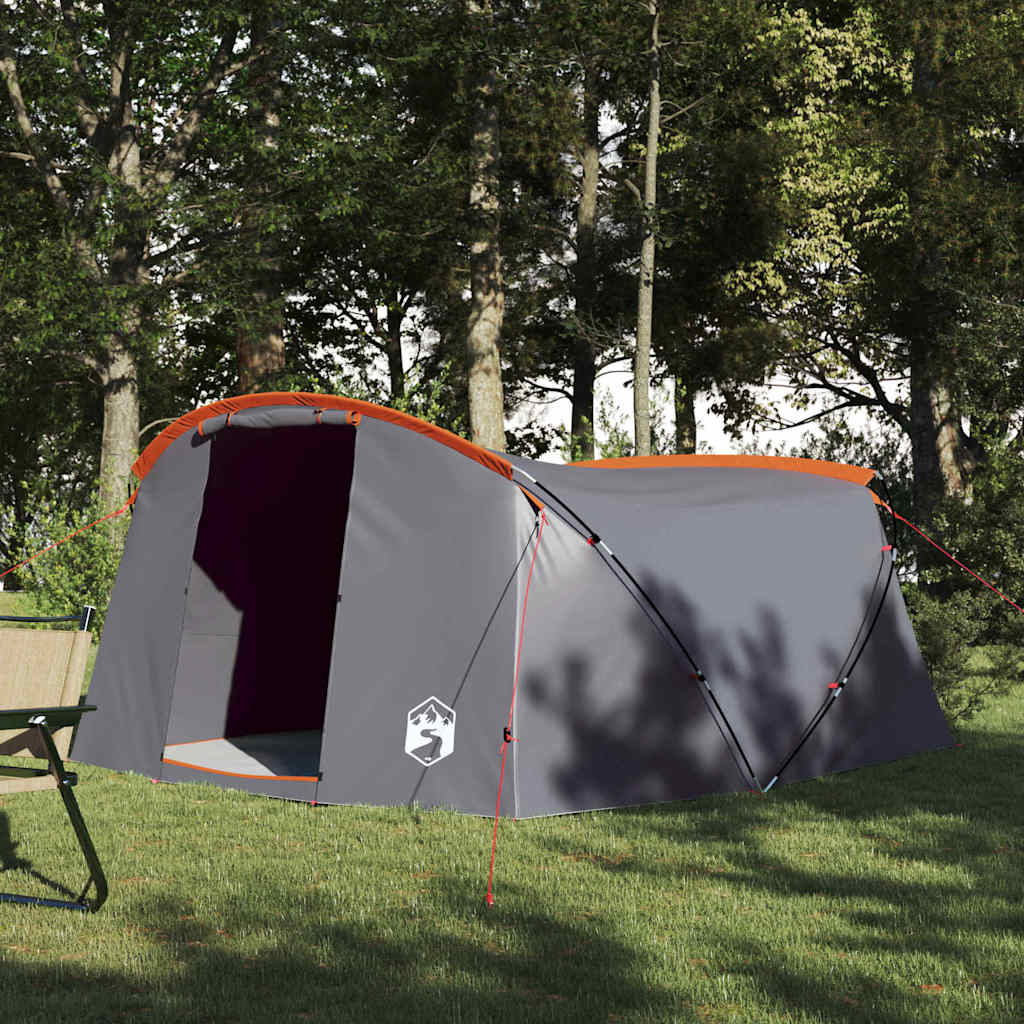 Tunnel Tent 4-Person Grey and Orange 318 x 275 x 140 cm