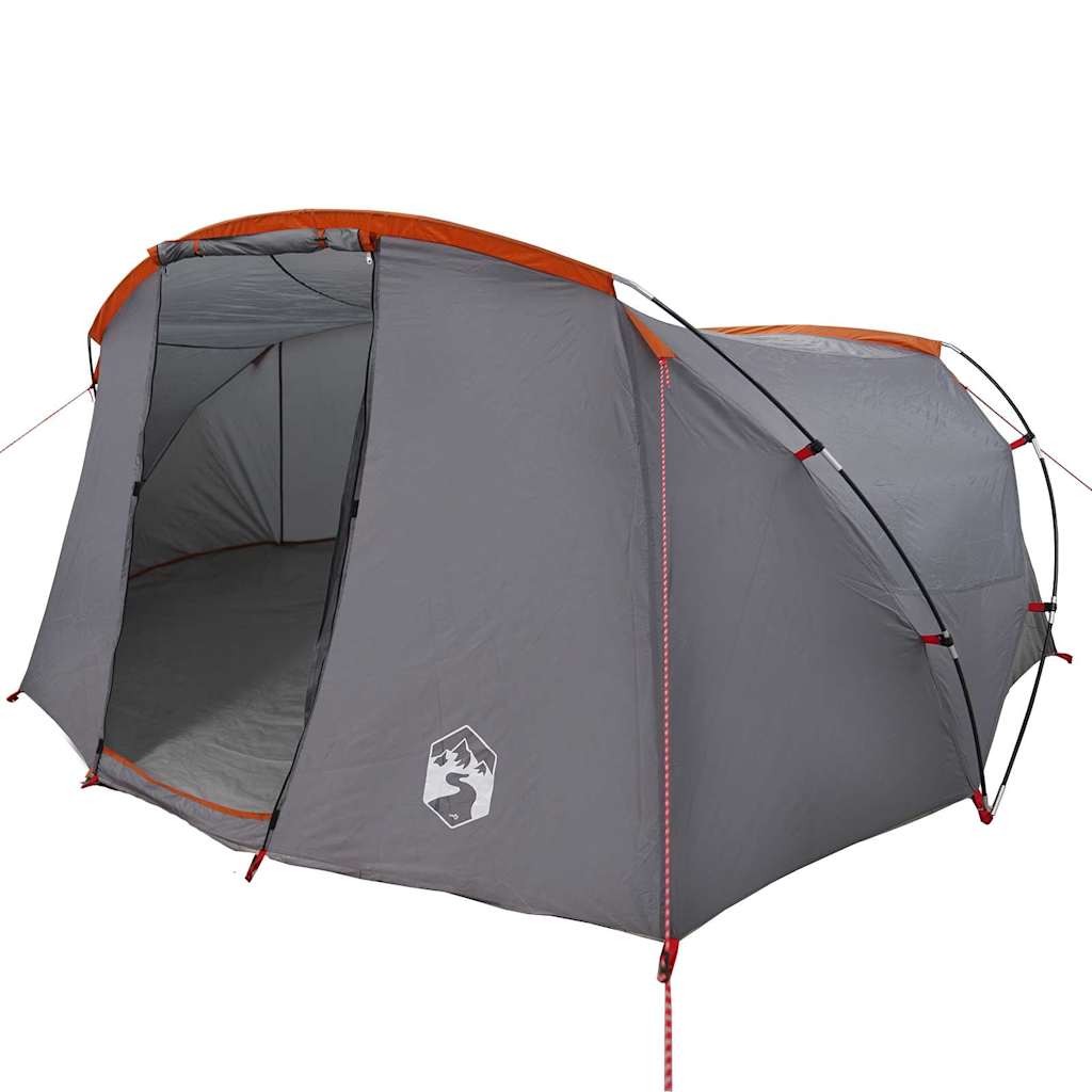 Tunnel Tent 4-Person Grey and Orange 318 x 275 x 140 cm