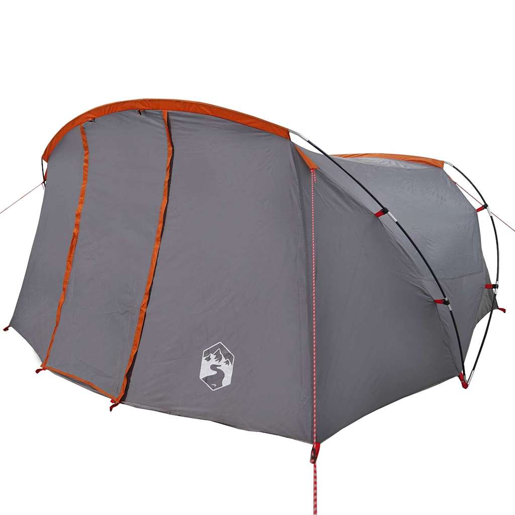 Tunnel Tent 4-Person Grey and Orange 318 x 275 x 140 cm