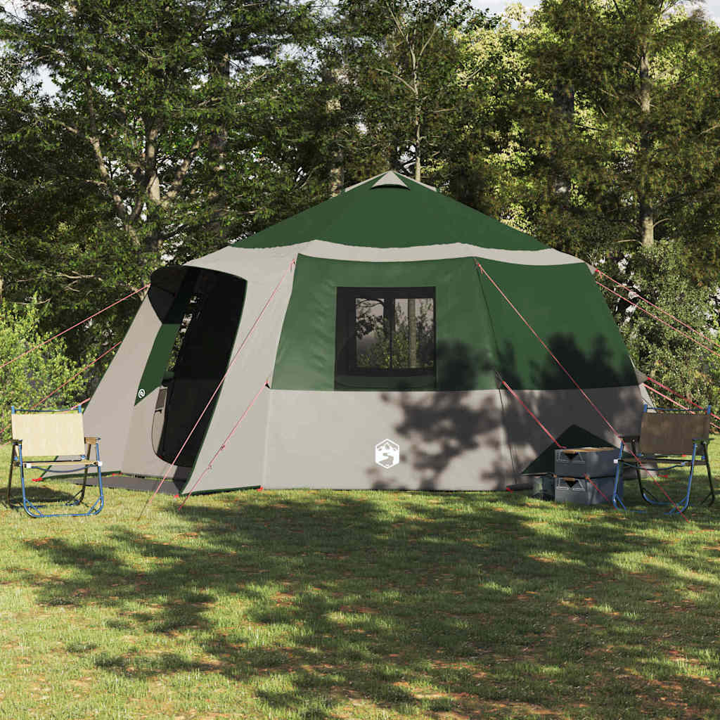 Cabin Tent 12-Person Green and Grey 500 x 500 x 294 cm