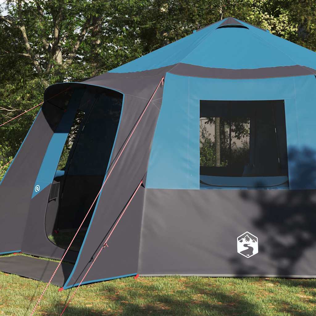 Cabin Tent 12-Person with Roof Blue and Grey 500 x 500 x 294 cm
