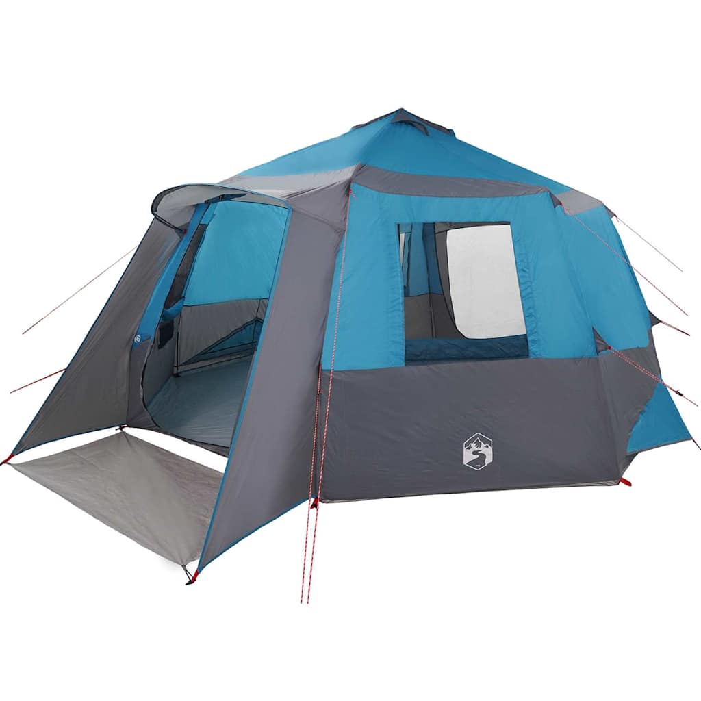 Cabin Tent 12-Person with Roof Blue and Grey 500 x 500 x 294 cm