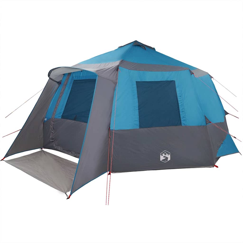 Cabin Tent 12-Person with Roof Blue and Grey 500 x 500 x 294 cm