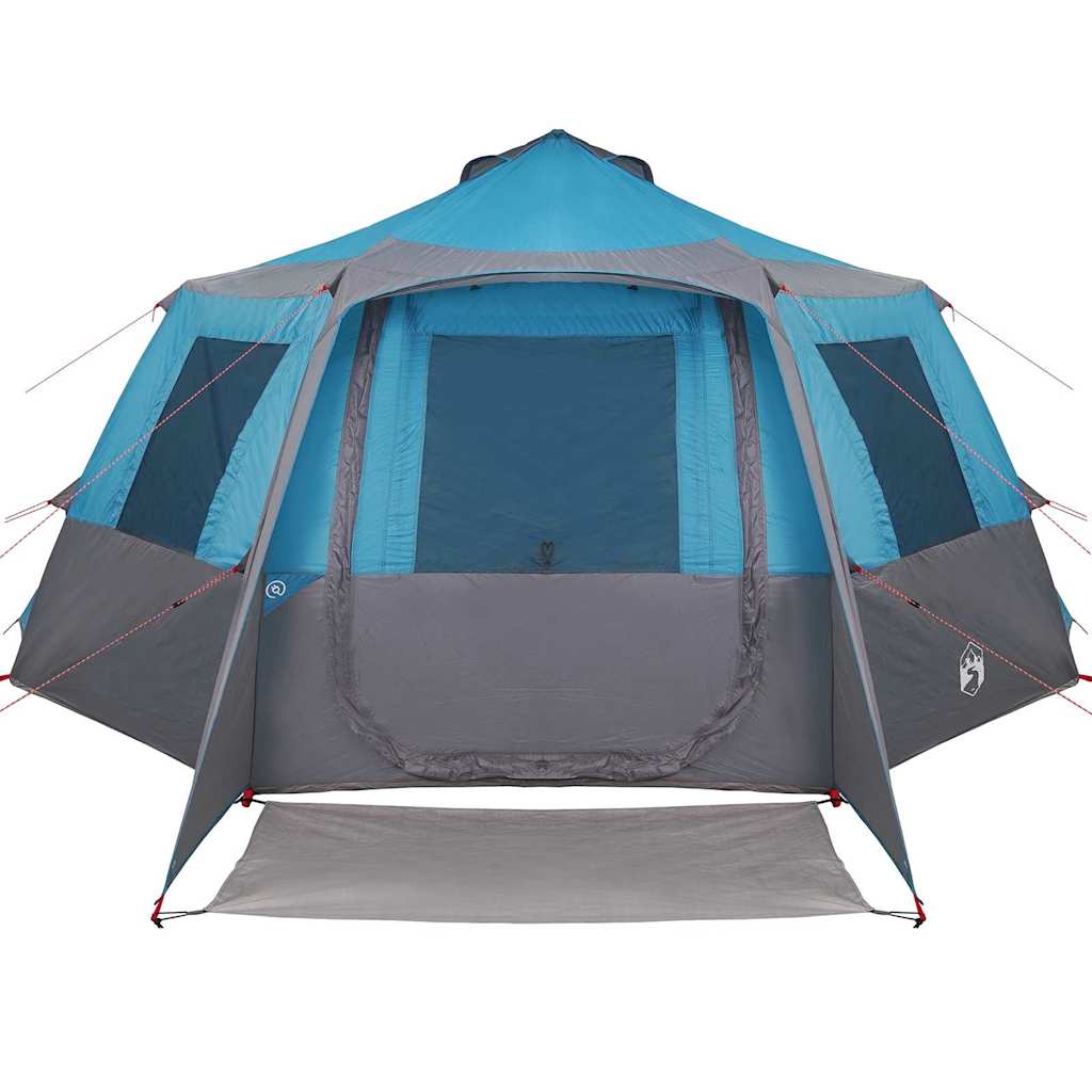 Cabin Tent 12-Person with Roof Blue and Grey 500 x 500 x 294 cm