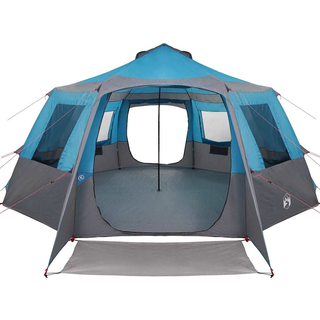 Cabin Tent 12-Person with Roof Blue and Grey 500 x 500 x 294 cm