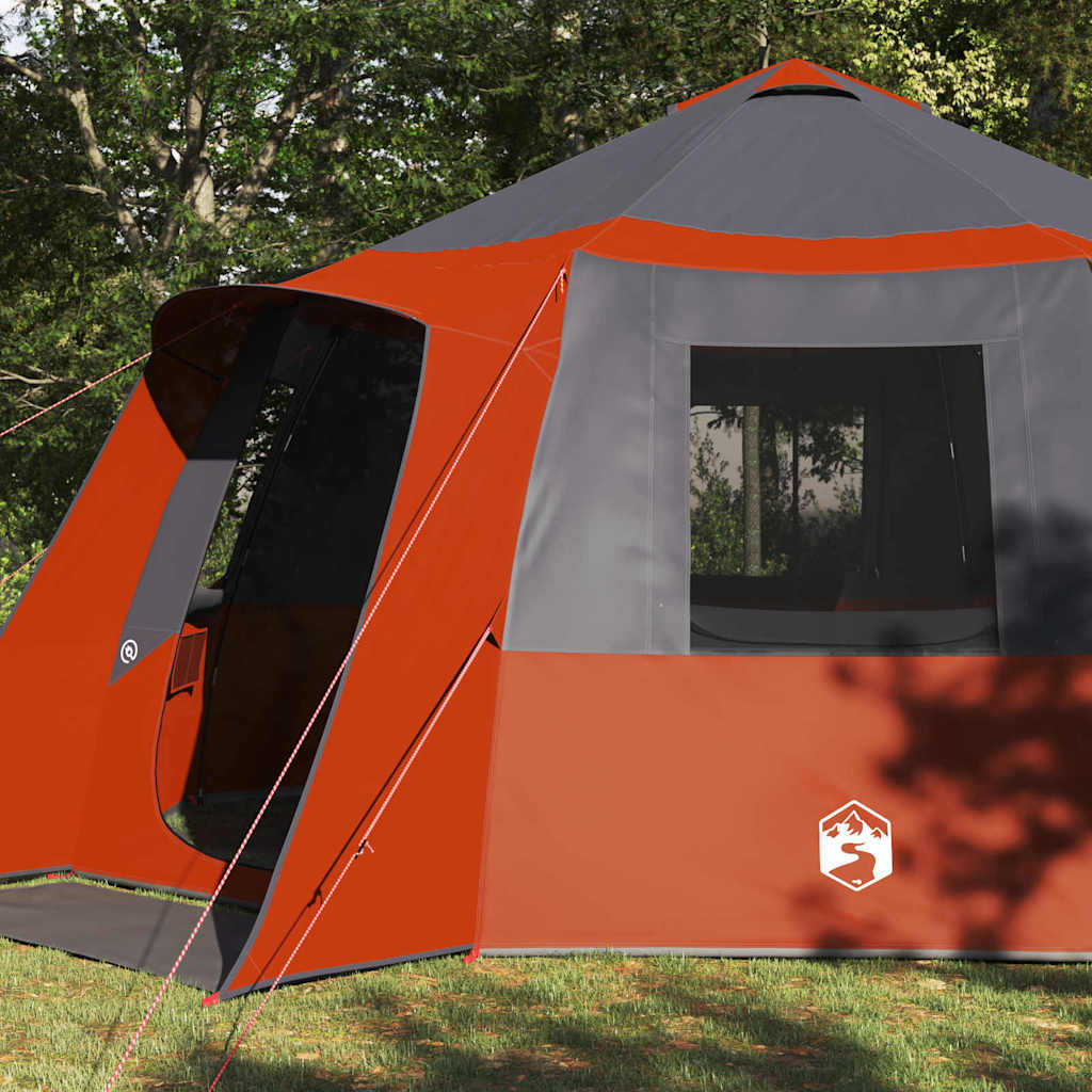 Cabin Tent 12-Person Grey and Orange 500 x 500 x 294 cm