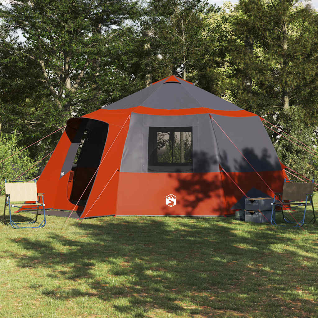 Cabin Tent 12-Person Grey and Orange 500 x 500 x 294 cm