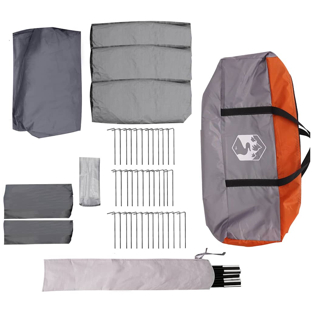 Family Tent 12-Person Grey and Orange 760 x 645 x 230 cm