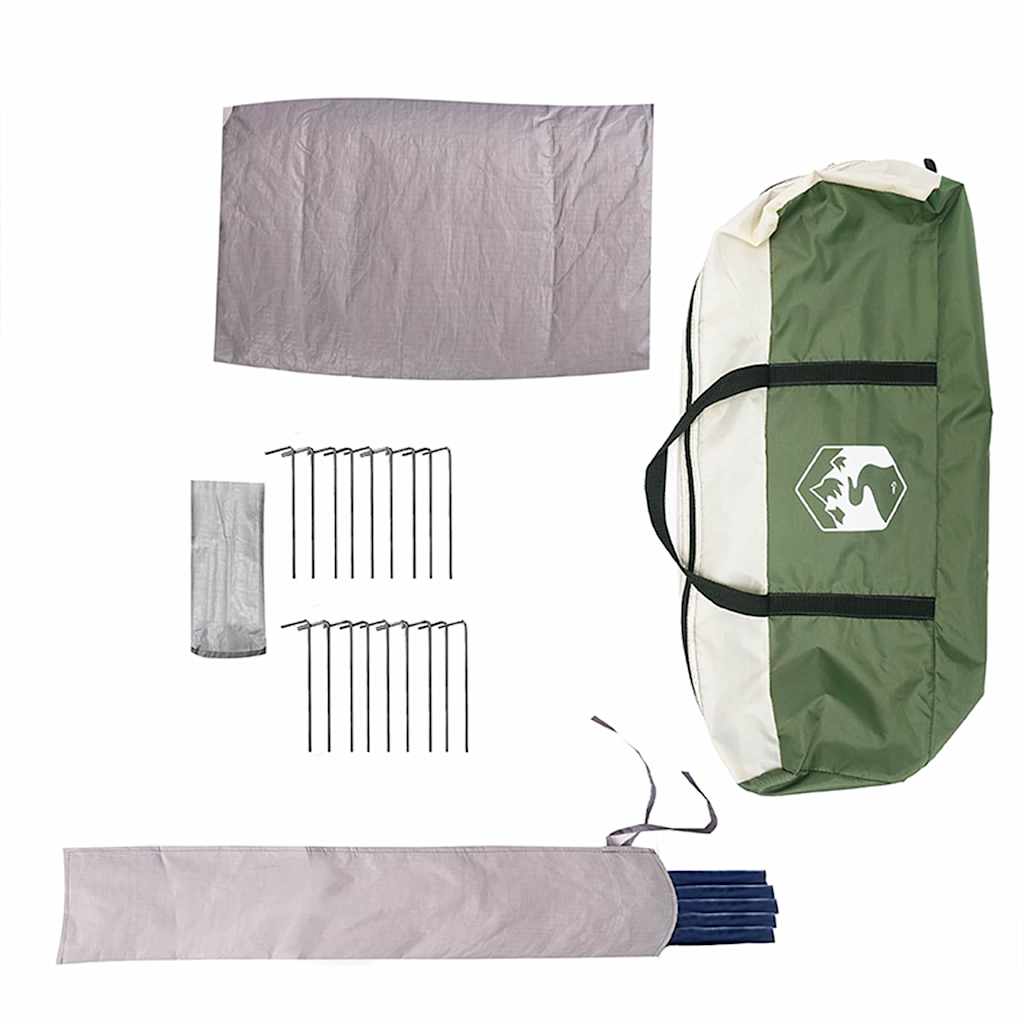 Teepee Tent 10-Person Green and White 567 x 470 x 242 cm