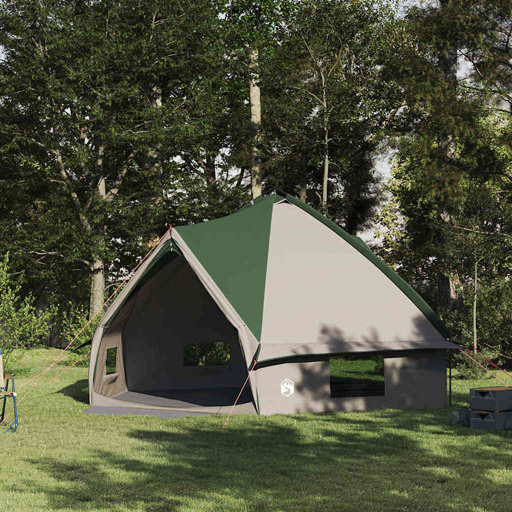 Teepee Tent 10-Person Green and White 567 x 470 x 242 cm