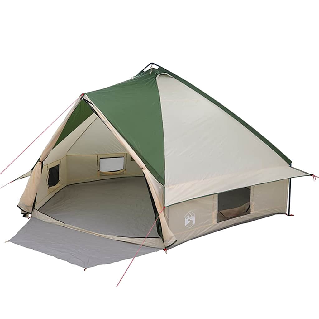 Teepee Tent 10-Person Green and White 567 x 470 x 242 cm
