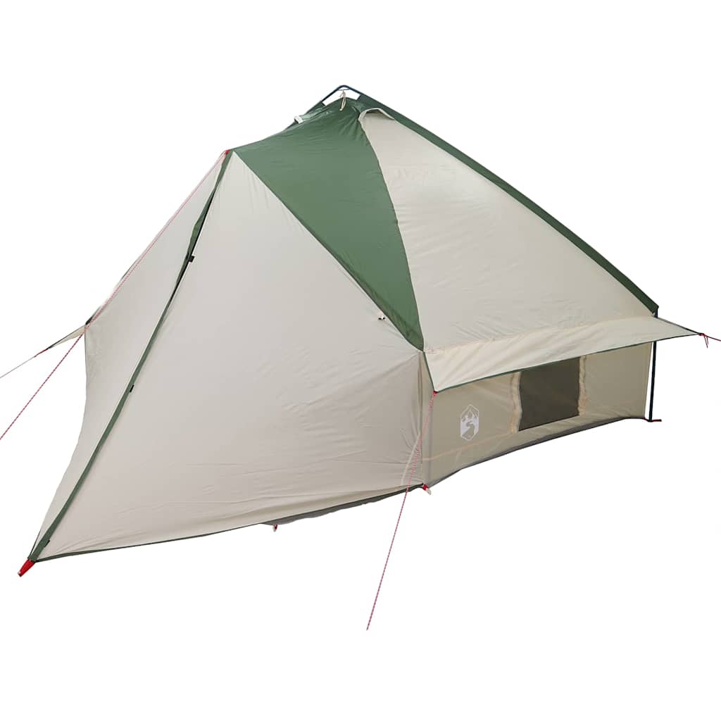 Teepee Tent 10-Person Green and White 567 x 470 x 242 cm