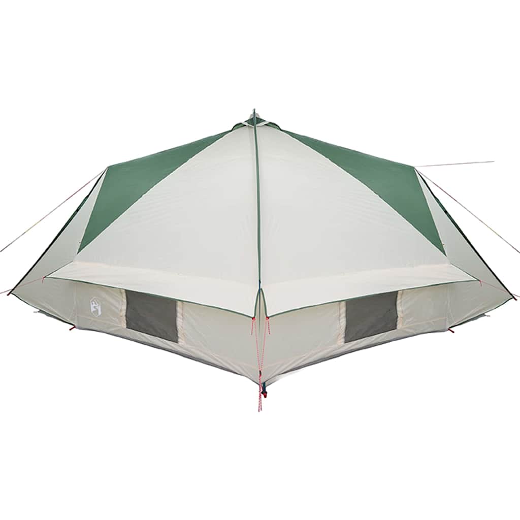 Teepee Tent 10-Person Green and White 567 x 470 x 242 cm