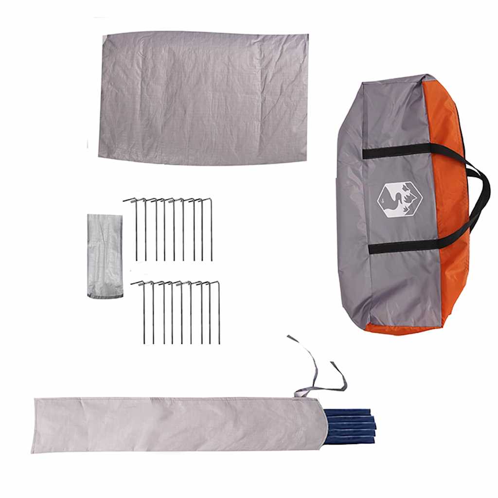 Teepee Tent 10-Person Grey and Orange 567 x 470 x 242 cm