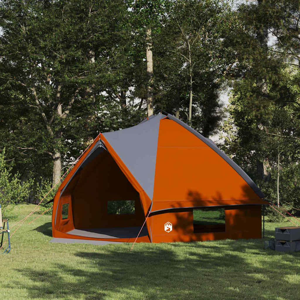 Teepee Tent 10-Person Grey and Orange 567 x 470 x 242 cm