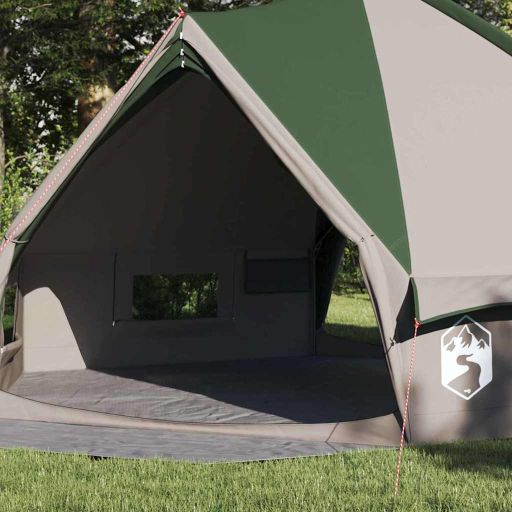 Teepee Tent 8-Person Green and White 490 x 410 x 210 cm