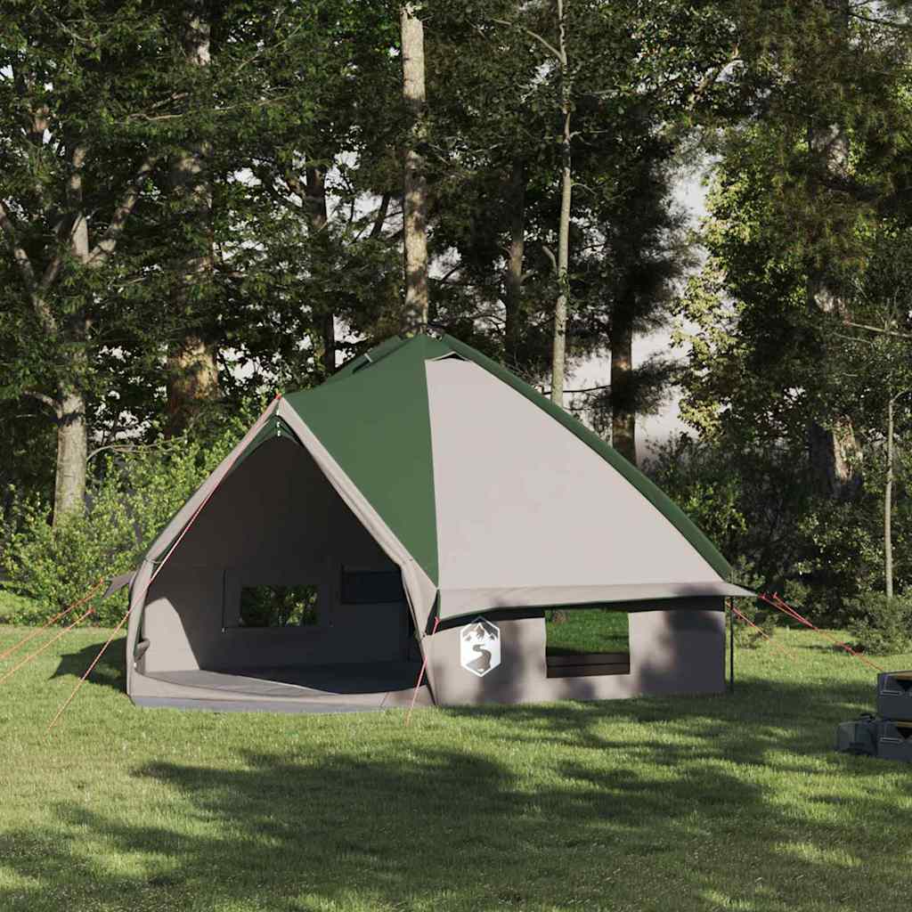 Teepee Tent 8-Person Green and White 490 x 410 x 210 cm