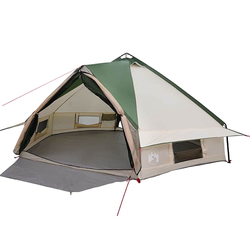 Teepee Tent 8-Person Green and White 490 x 410 x 210 cm