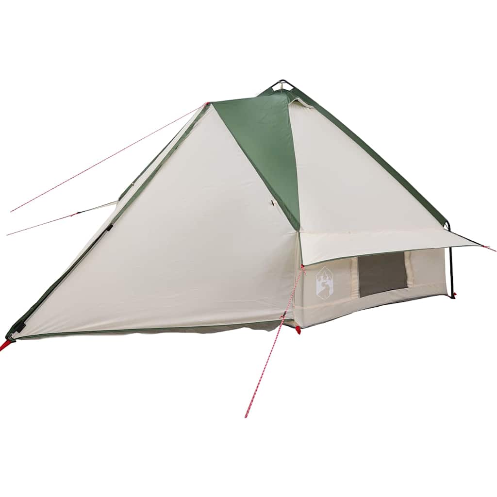 Teepee Tent 8-Person Green and White 490 x 410 x 210 cm