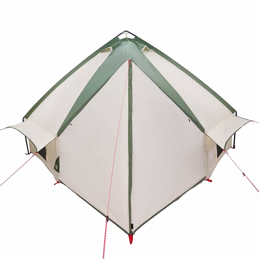 Teepee Tent 8-Person Green and White 490 x 410 x 210 cm