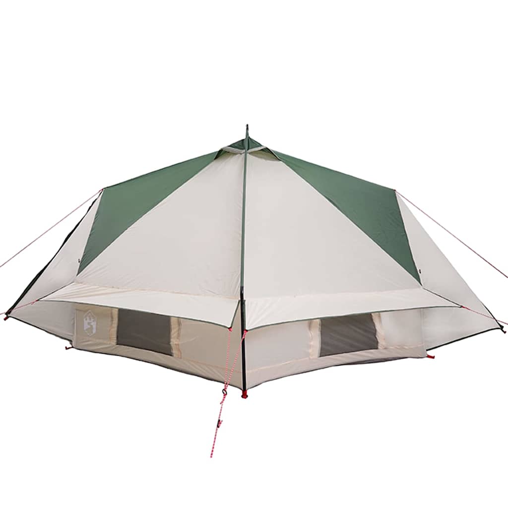 Teepee Tent 8-Person Green and White 490 x 410 x 210 cm