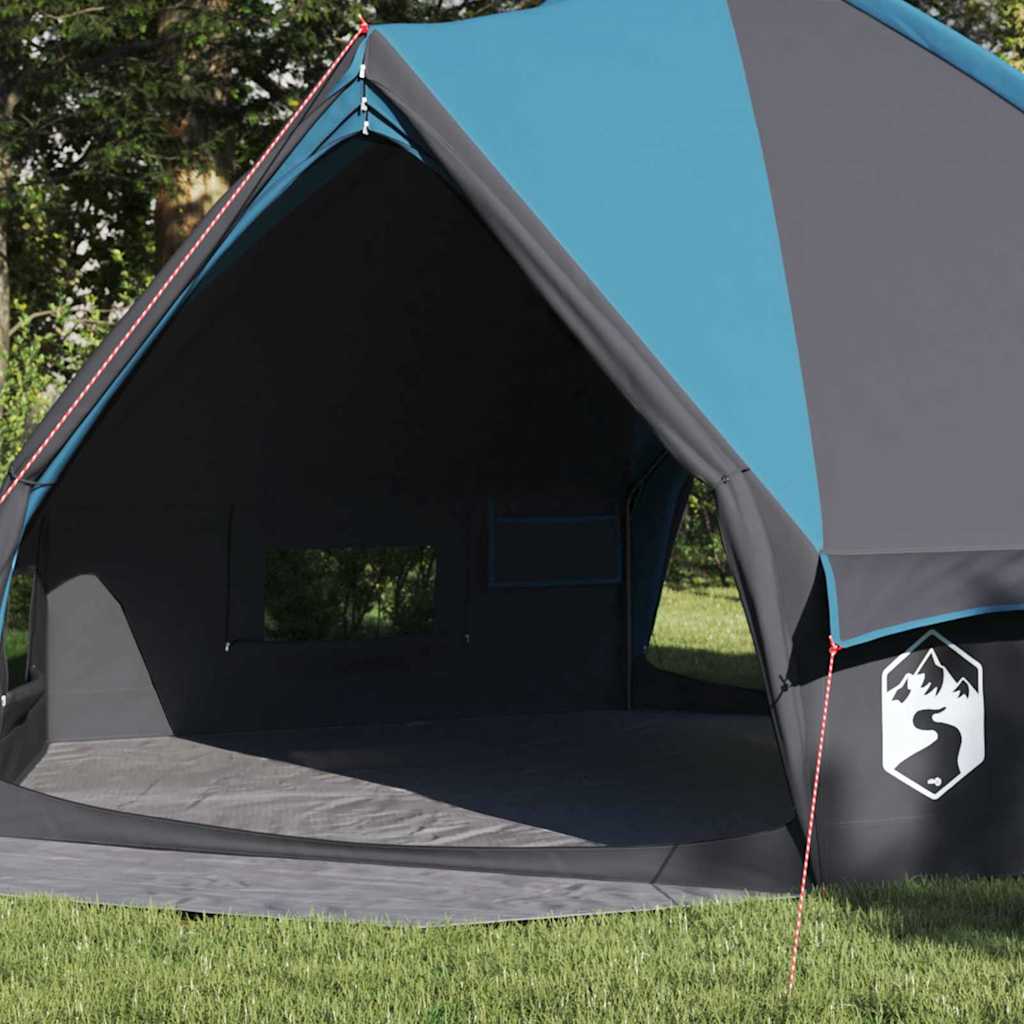 Teepee Tent 8-Person with Roof Blue and Grey 490 x 410 x 210 cm
