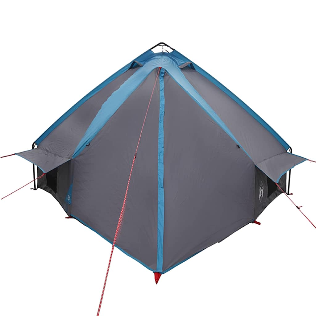 Teepee Tent 8-Person with Roof Blue and Grey 490 x 410 x 210 cm