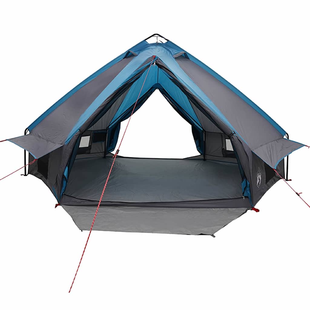 Teepee Tent 8-Person with Roof Blue and Grey 490 x 410 x 210 cm