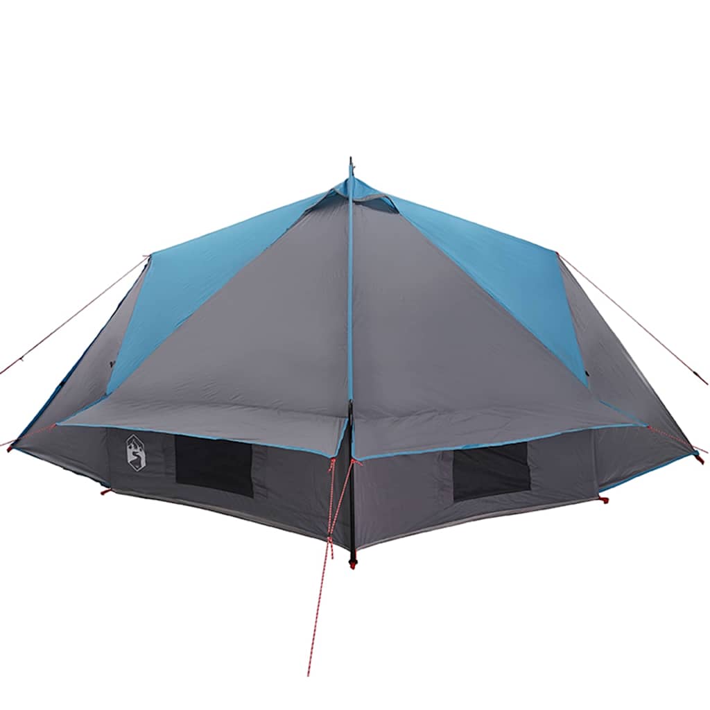 Teepee Tent 8-Person with Roof Blue and Grey 490 x 410 x 210 cm