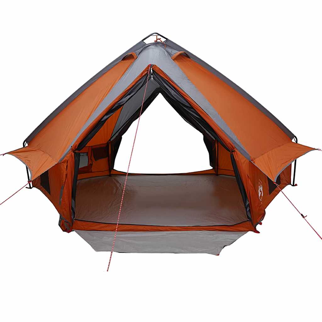 Teepee Tent 8-Person Grey and Orange 490 x 410 x 210 cm