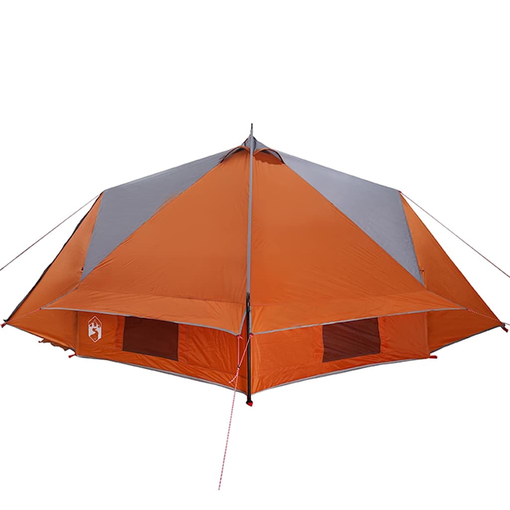 Teepee Tent 8-Person Grey and Orange 490 x 410 x 210 cm