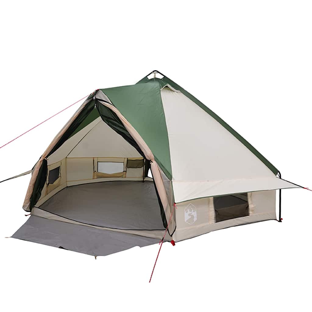 Teepee Tent 6-Person Green and White 431 x 366 x 185 cm