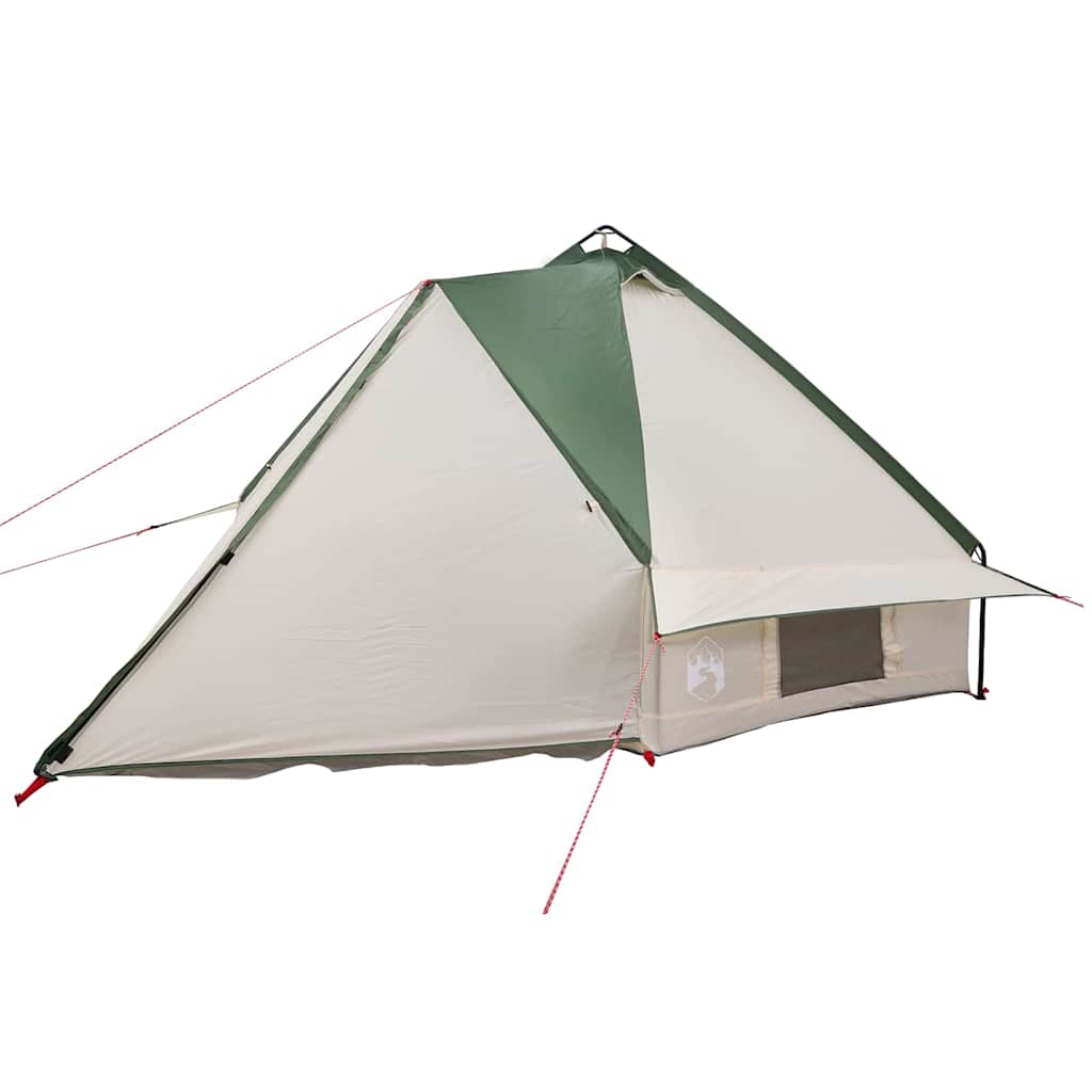 Teepee Tent 6-Person Green and White 431 x 366 x 185 cm