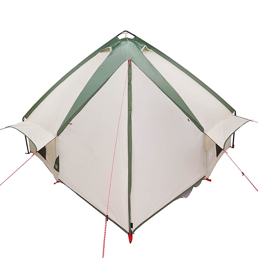 Teepee Tent 6-Person Green and White 431 x 366 x 185 cm