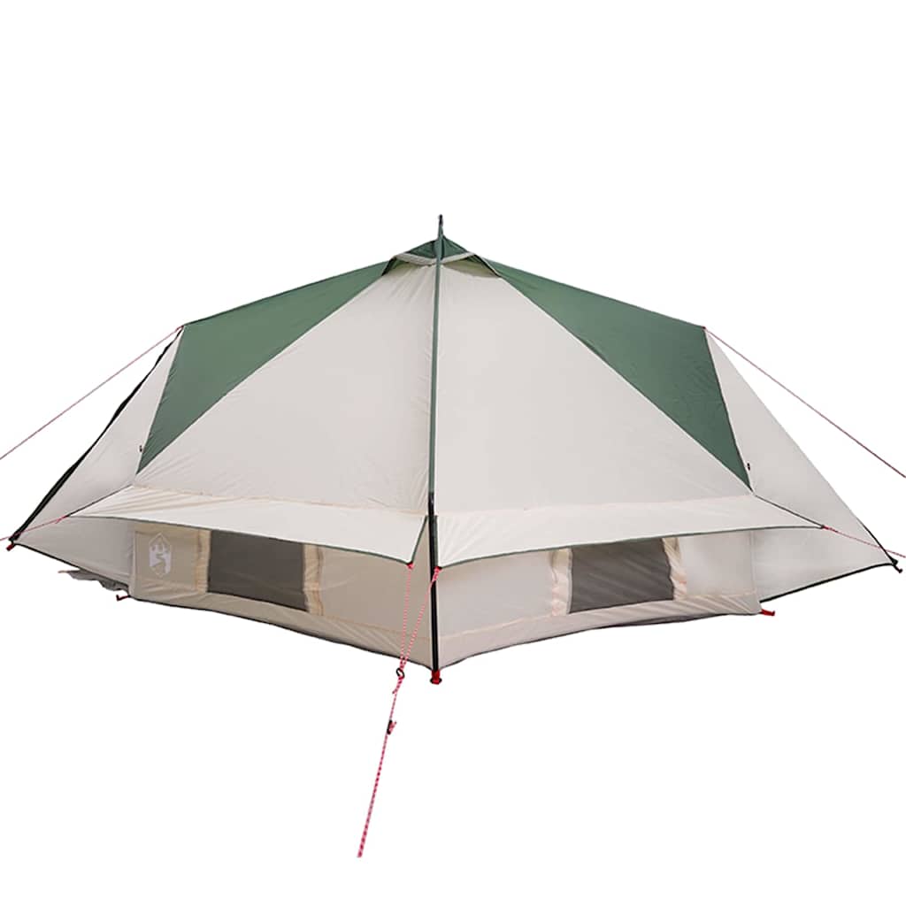 Teepee Tent 6-Person Green and White 431 x 366 x 185 cm