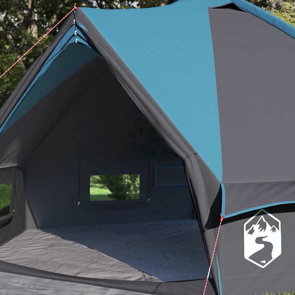 Teepee Tent 6-Person with Roof Blue and Grey 431 x 366 x 185 cm