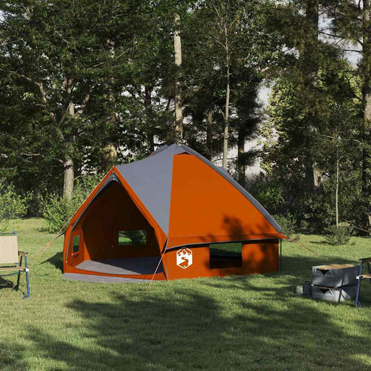 Teepee Tent 6-Person Grey and Orange 431 x 366 x 185 cm