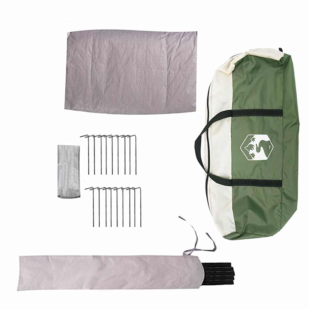 Teepee Tent 4-Person Green and Grey 388 x 320 x 169 cm