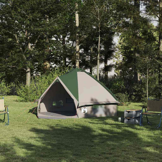 Teepee Tent 4-Person Green and Grey 388 x 320 x 169 cm