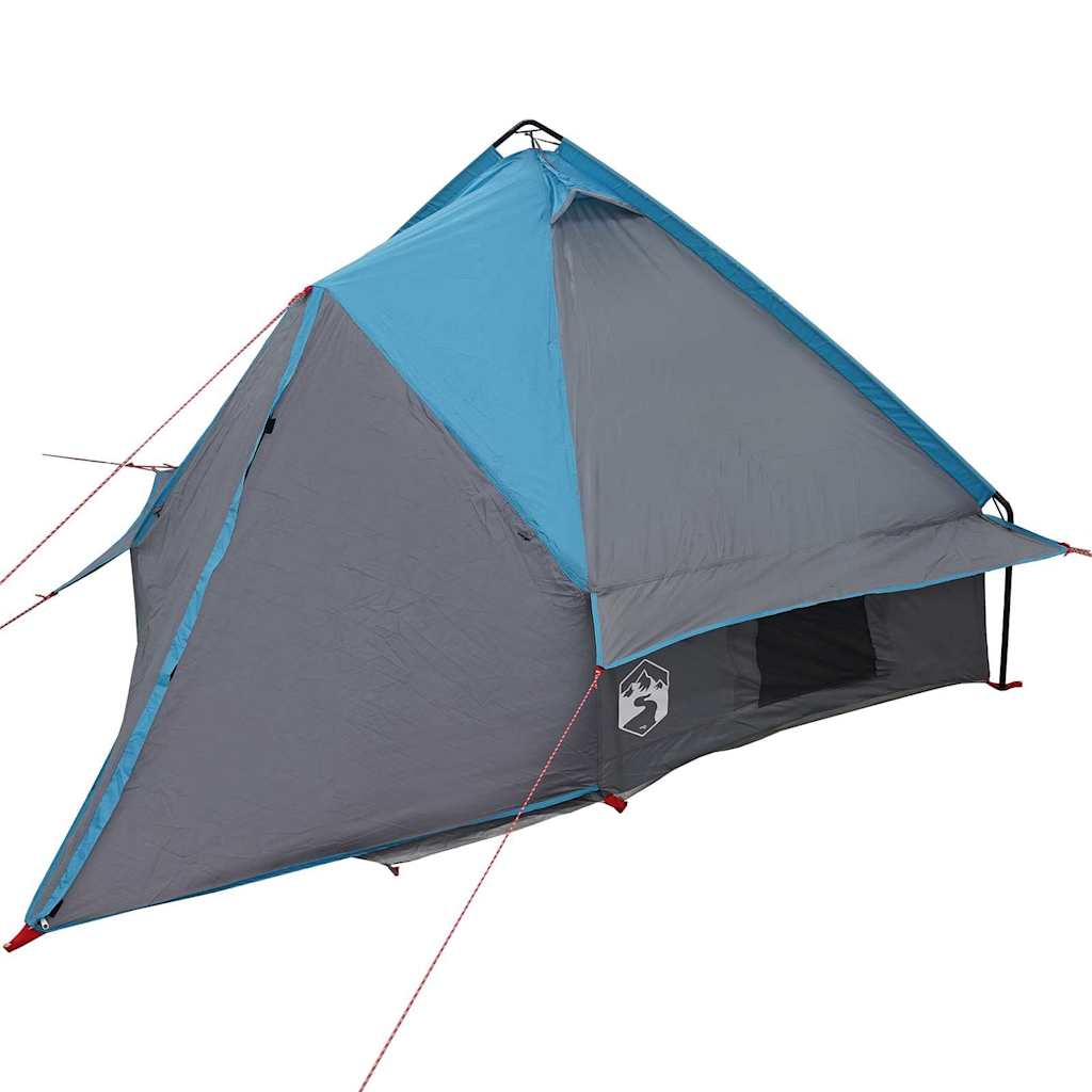 Teepee Tent 4-Person with Roof Blue and Grey 388 x 320 x 169 cm