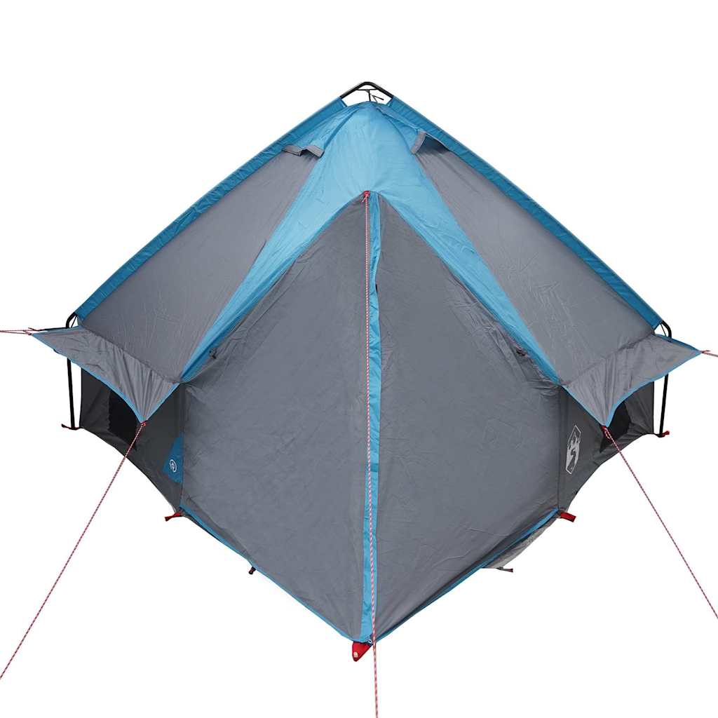 Teepee Tent 4-Person with Roof Blue and Grey 388 x 320 x 169 cm