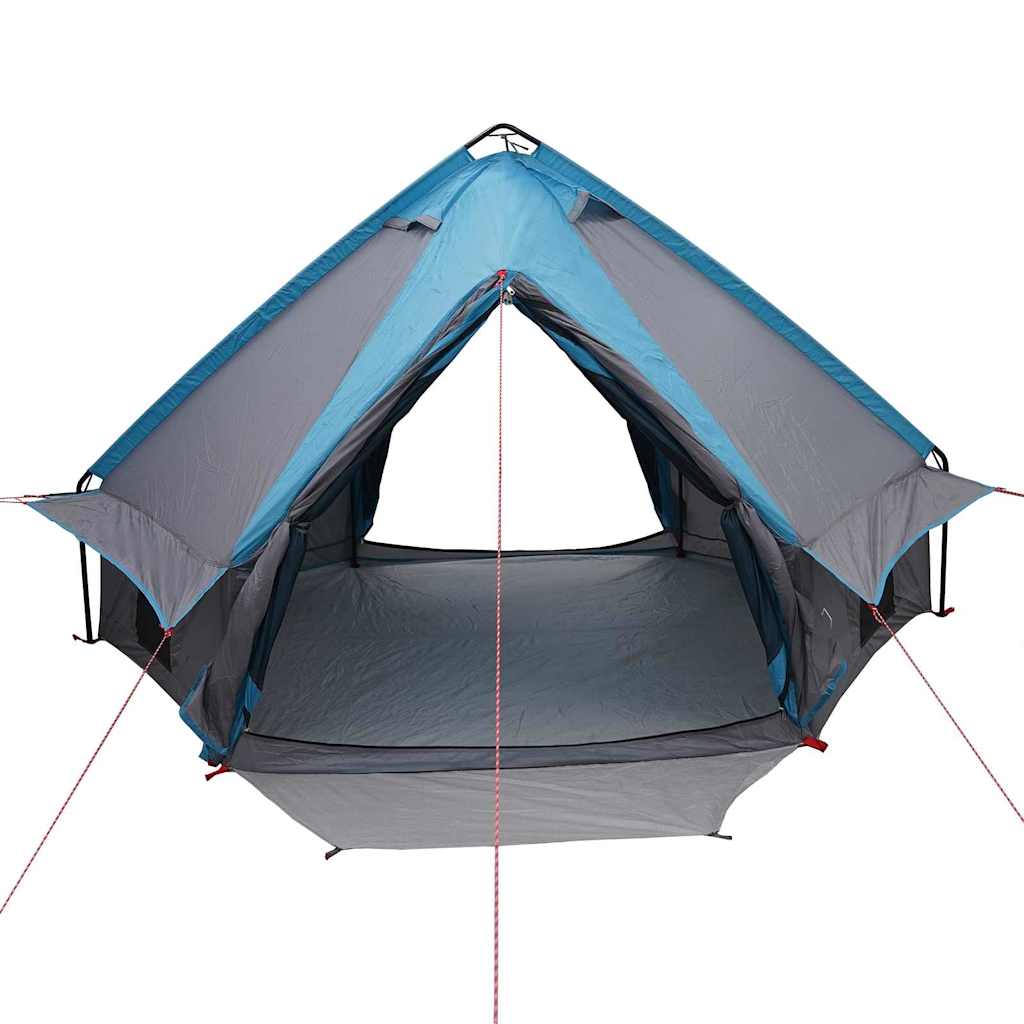 Teepee Tent 4-Person with Roof Blue and Grey 388 x 320 x 169 cm