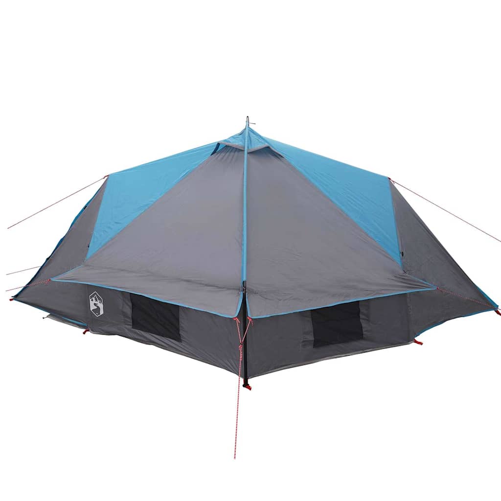 Teepee Tent 4-Person with Roof Blue and Grey 388 x 320 x 169 cm