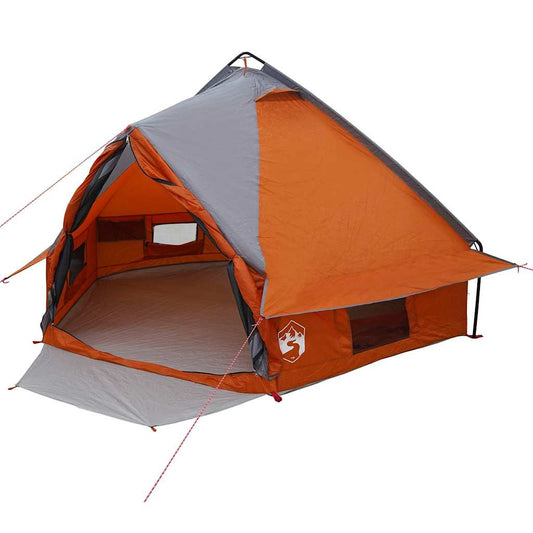 Teepee Tent 4-Person 4-Person Grey and Orange