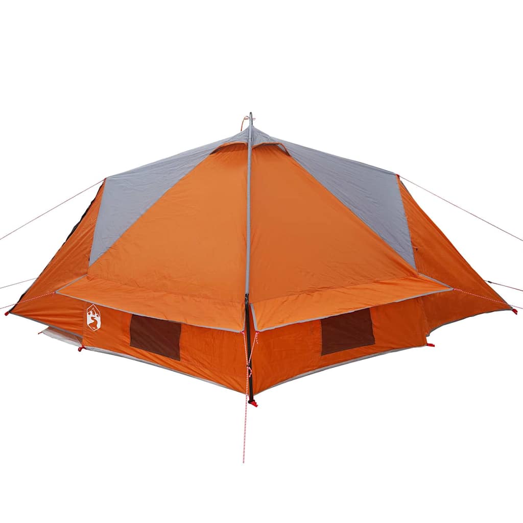 Teepee Tent 4-Person Grey and Orange 388 x 320 x 169 cm