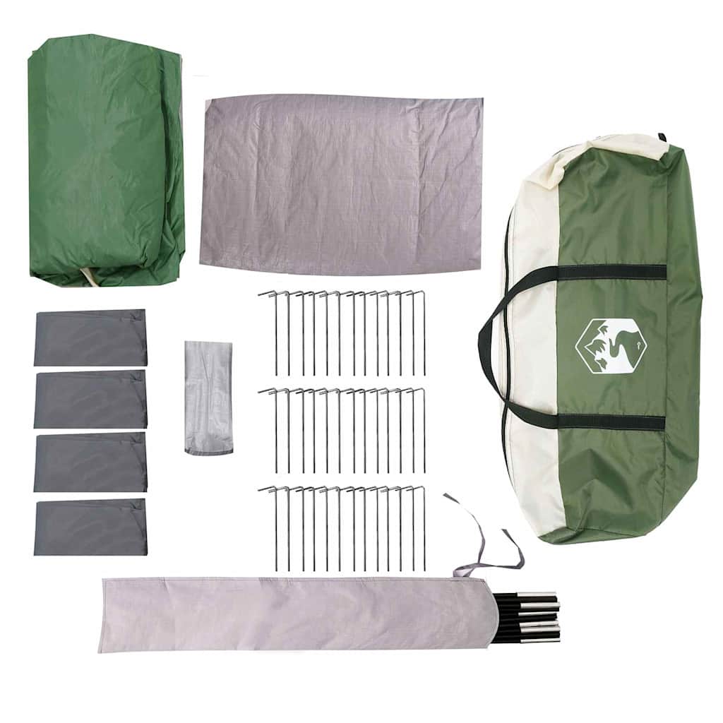 Family Tent 20-Person Green and White 745 x 700 x 217 cm
