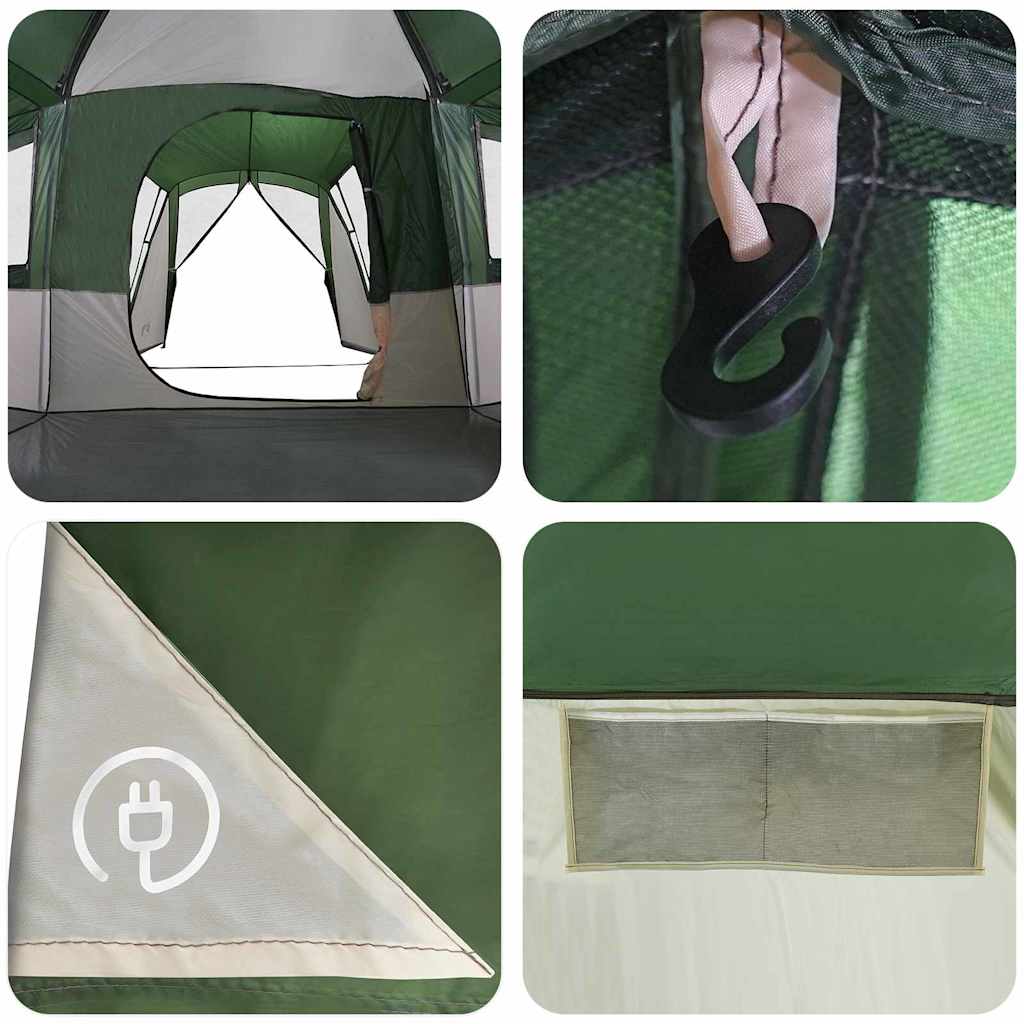 Family Tent 20-Person Green and White 745 x 700 x 217 cm