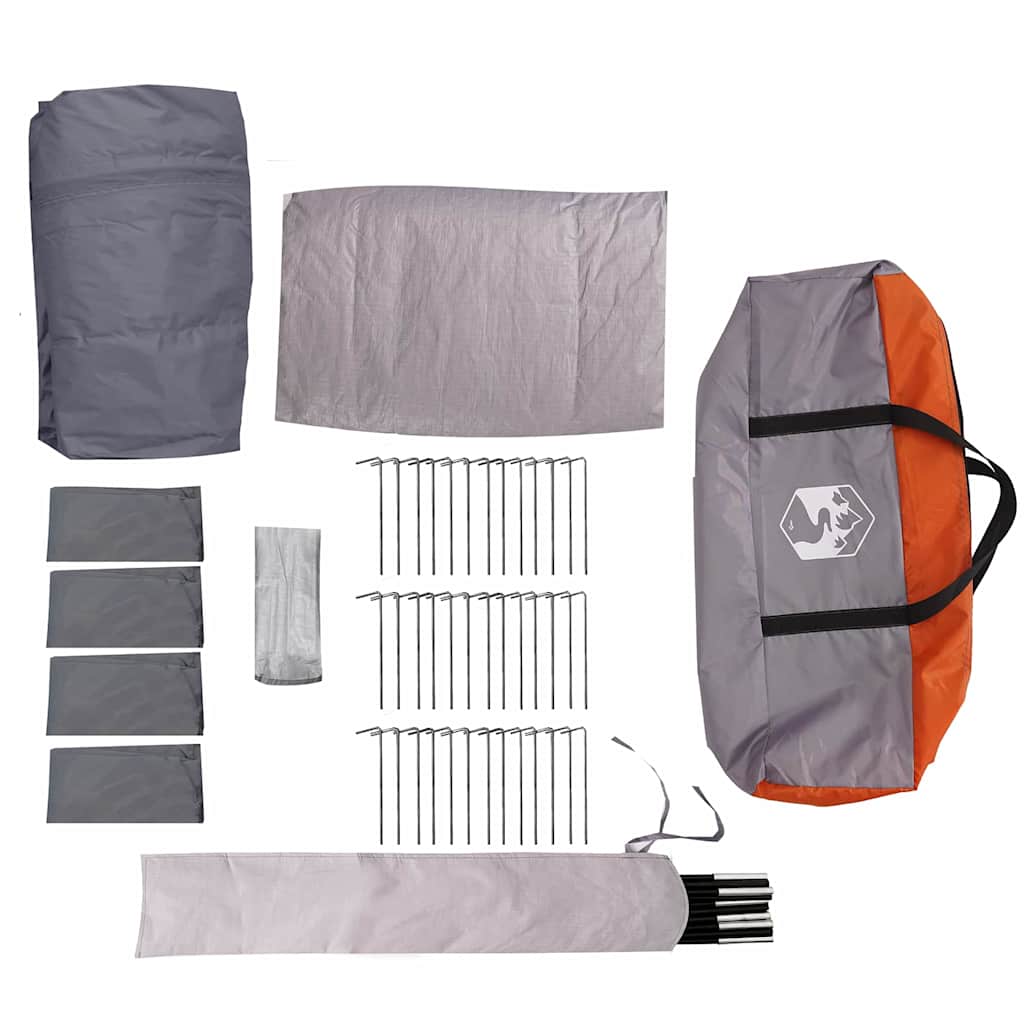 Family Tent 20-Person Grey and Orange 745 x 700 x 217 cm